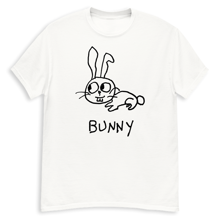 Bunny minimalist classic tee – hand-drawn lofi graphic tee – LoFi Animal Shirts