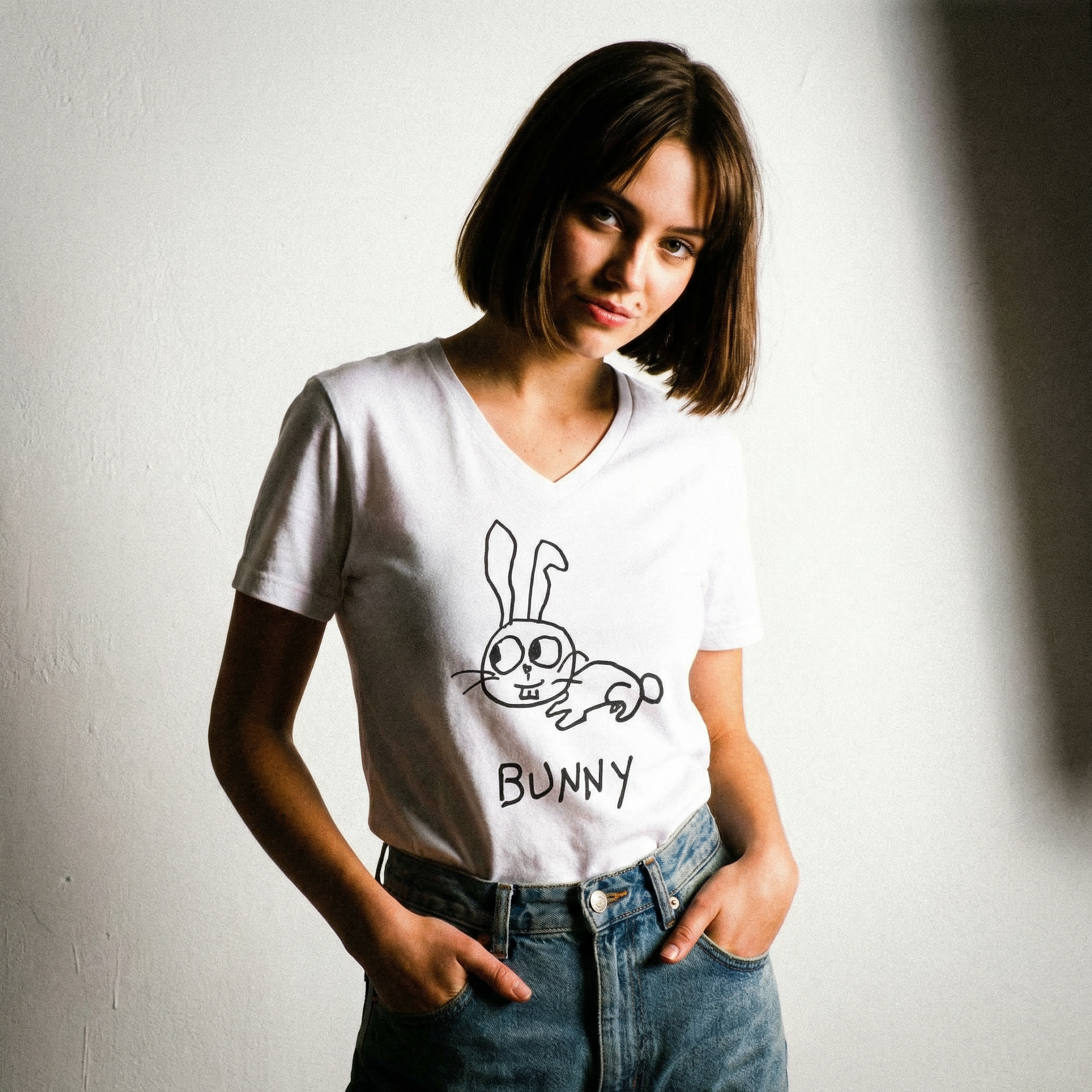 Bunny - Unisex V-neck Tee