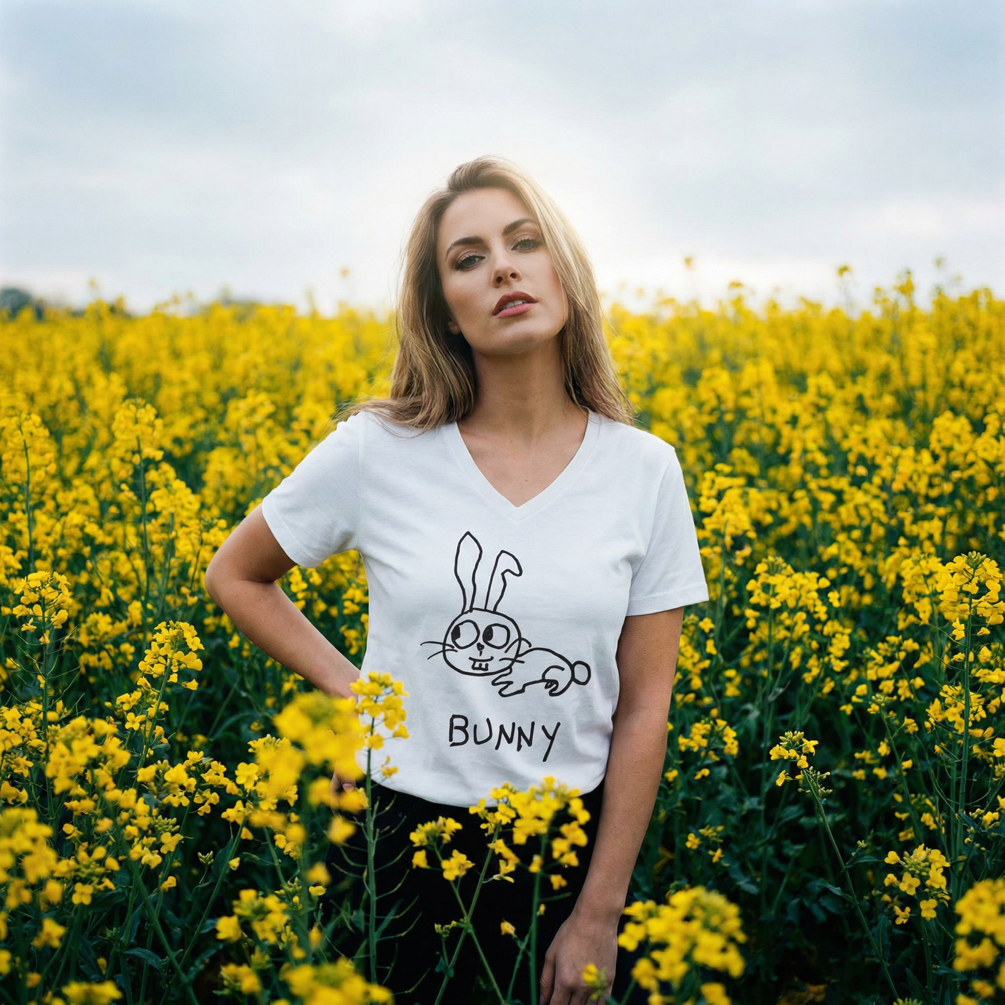 Bunny - Unisex V-neck Tee