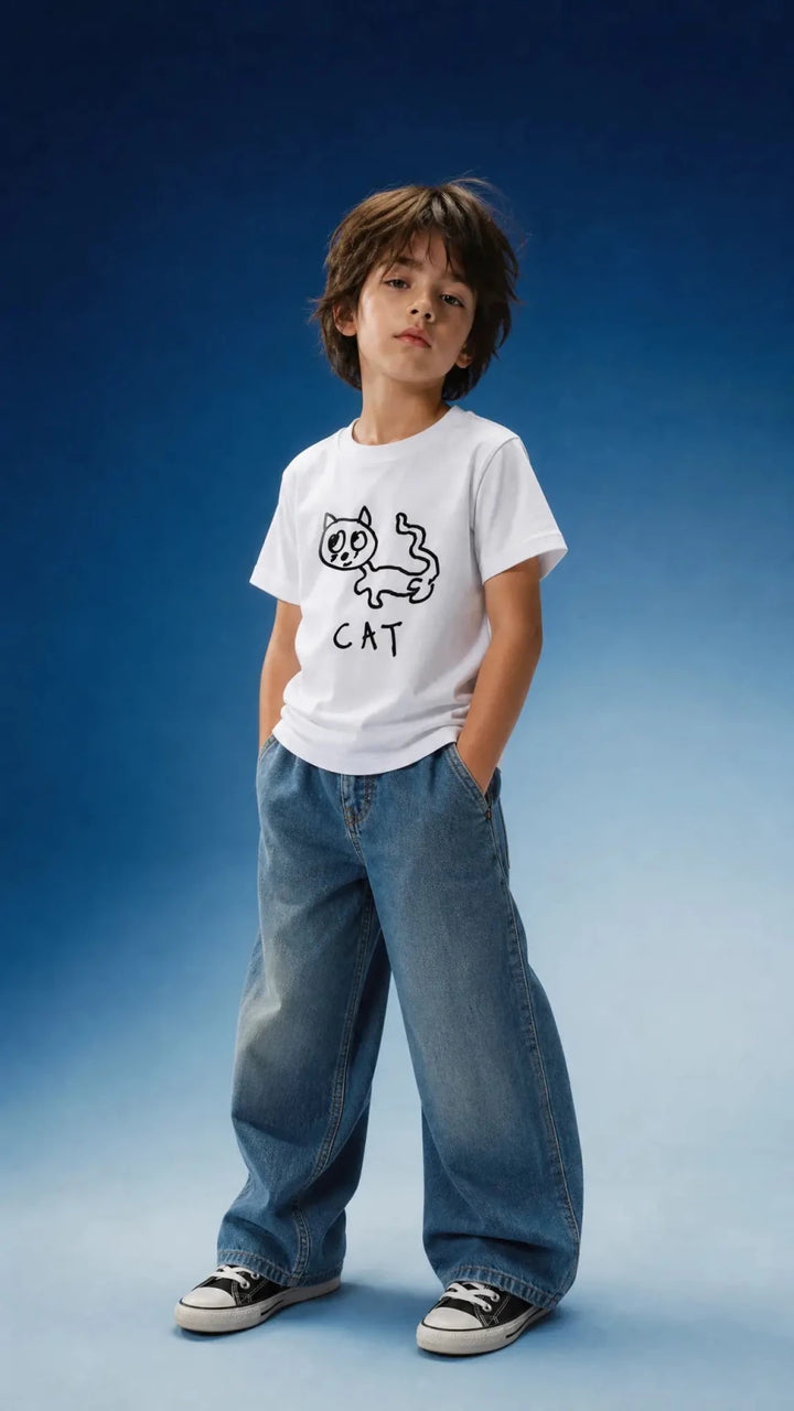 Cat - Kids Tee - LoFi Animal Shirts