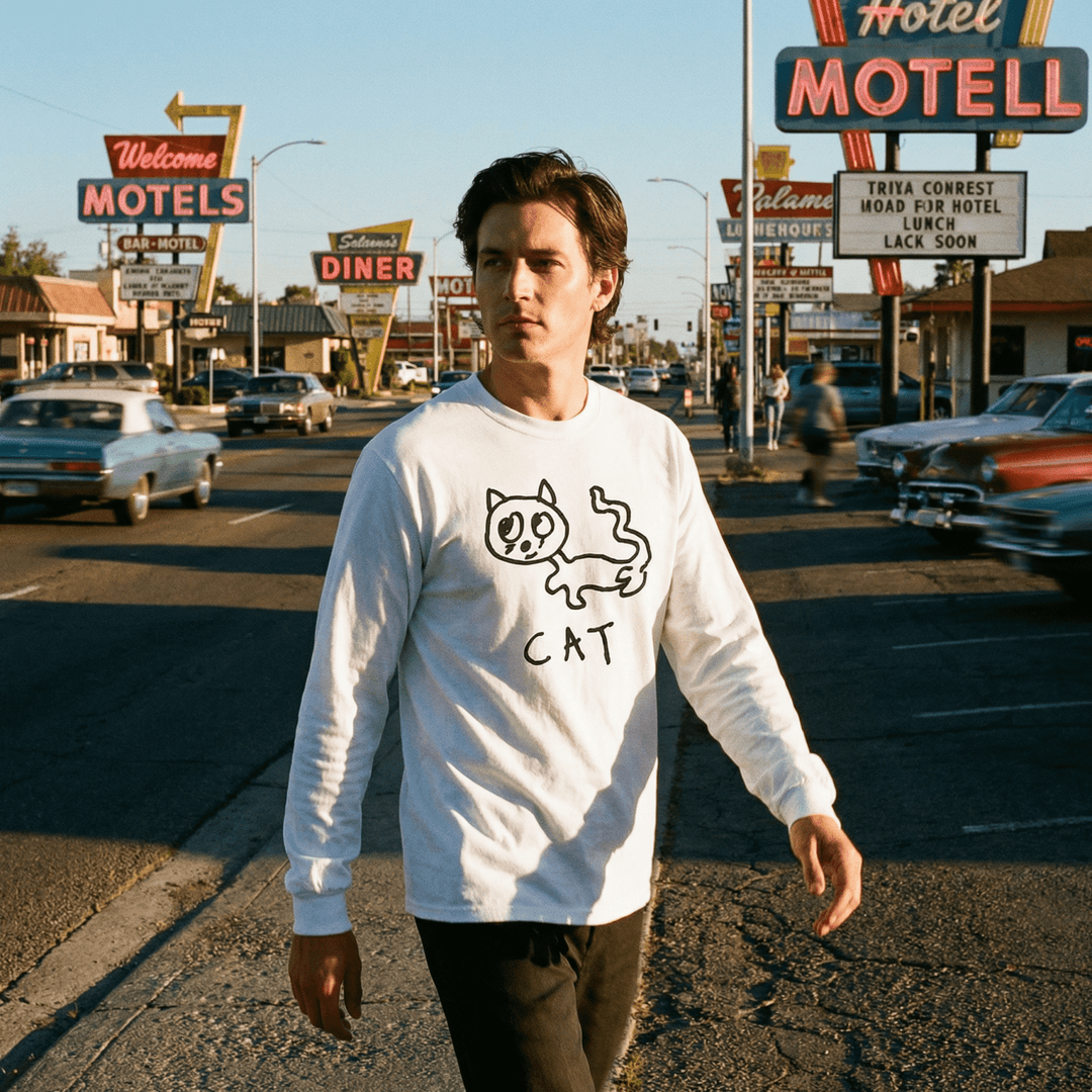 Cat - Long Sleeve Tee - LoFi Animal Shirts