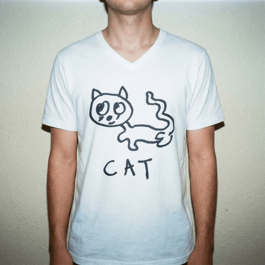 Cat - V - Neck T-Shirt - LoFi Animal Shirts