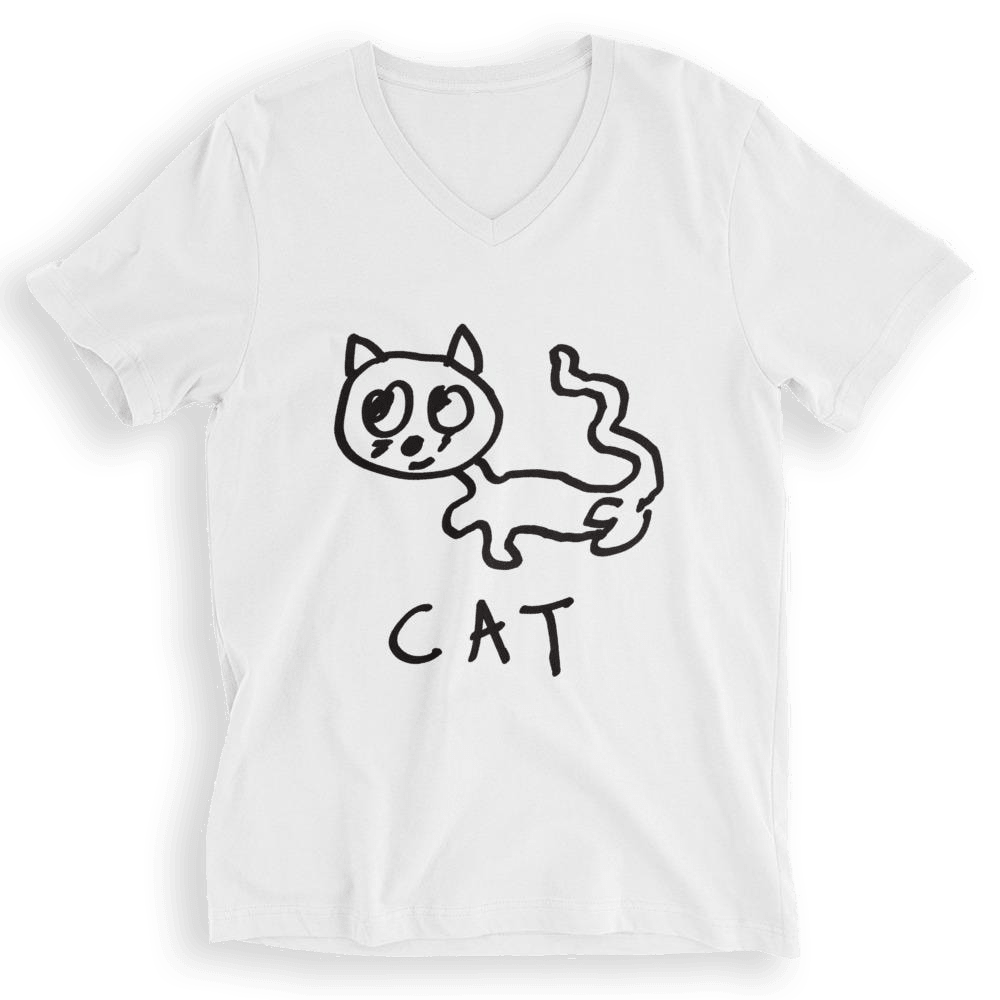 Cat - V - Neck T-Shirt - LoFi Animal Shirts