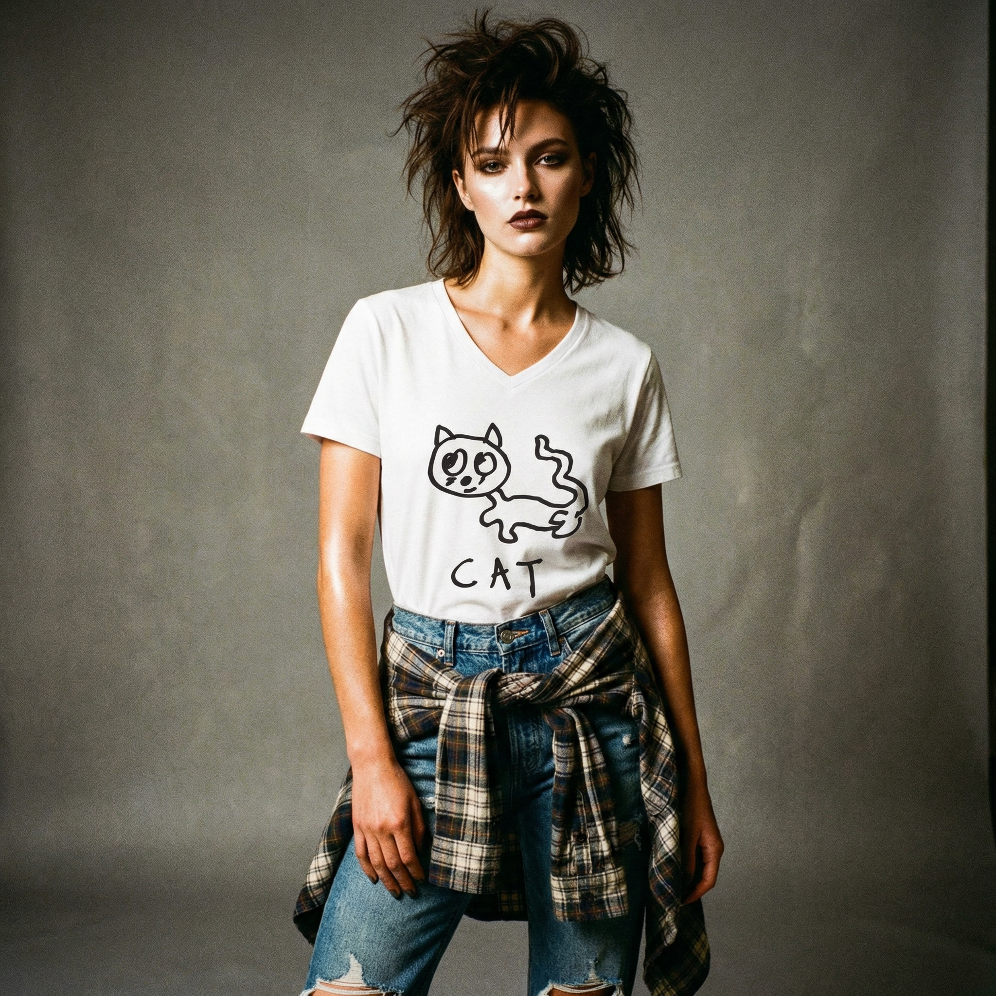 Cat - Unisex V-neck Tee
