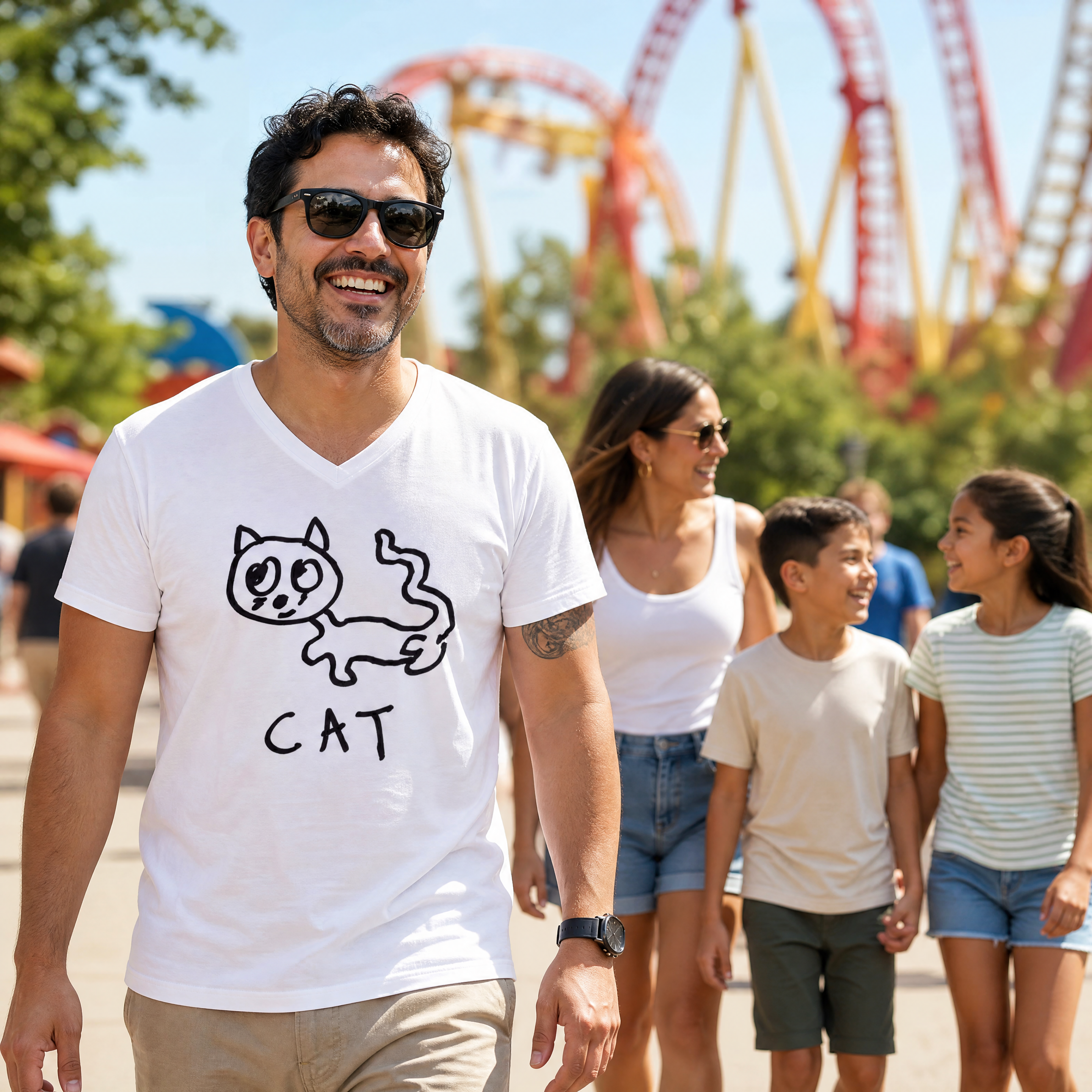 Cat - Unisex V-neck Tee