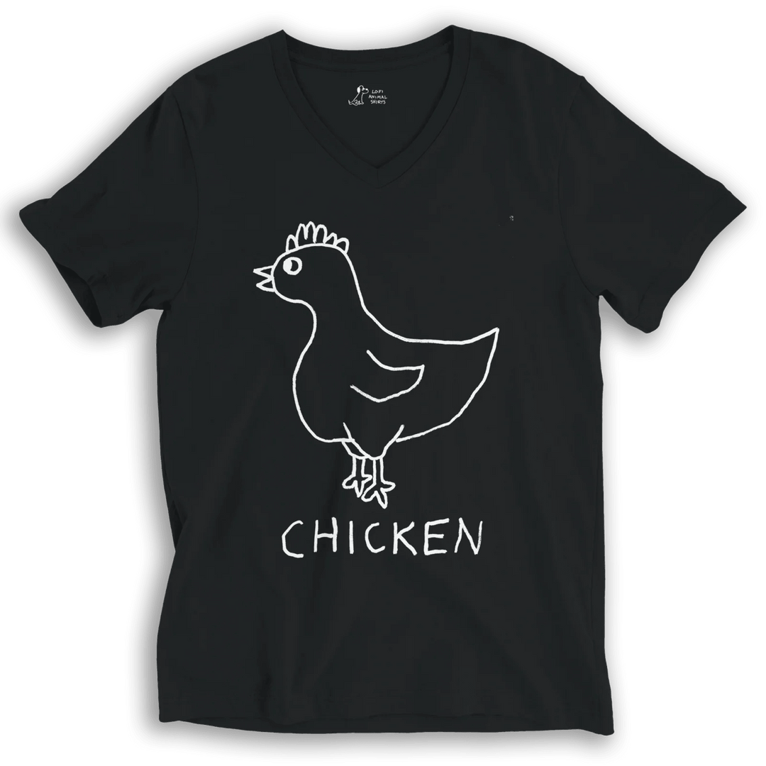 Chicken - V-neck - LoFi Animal Shirts