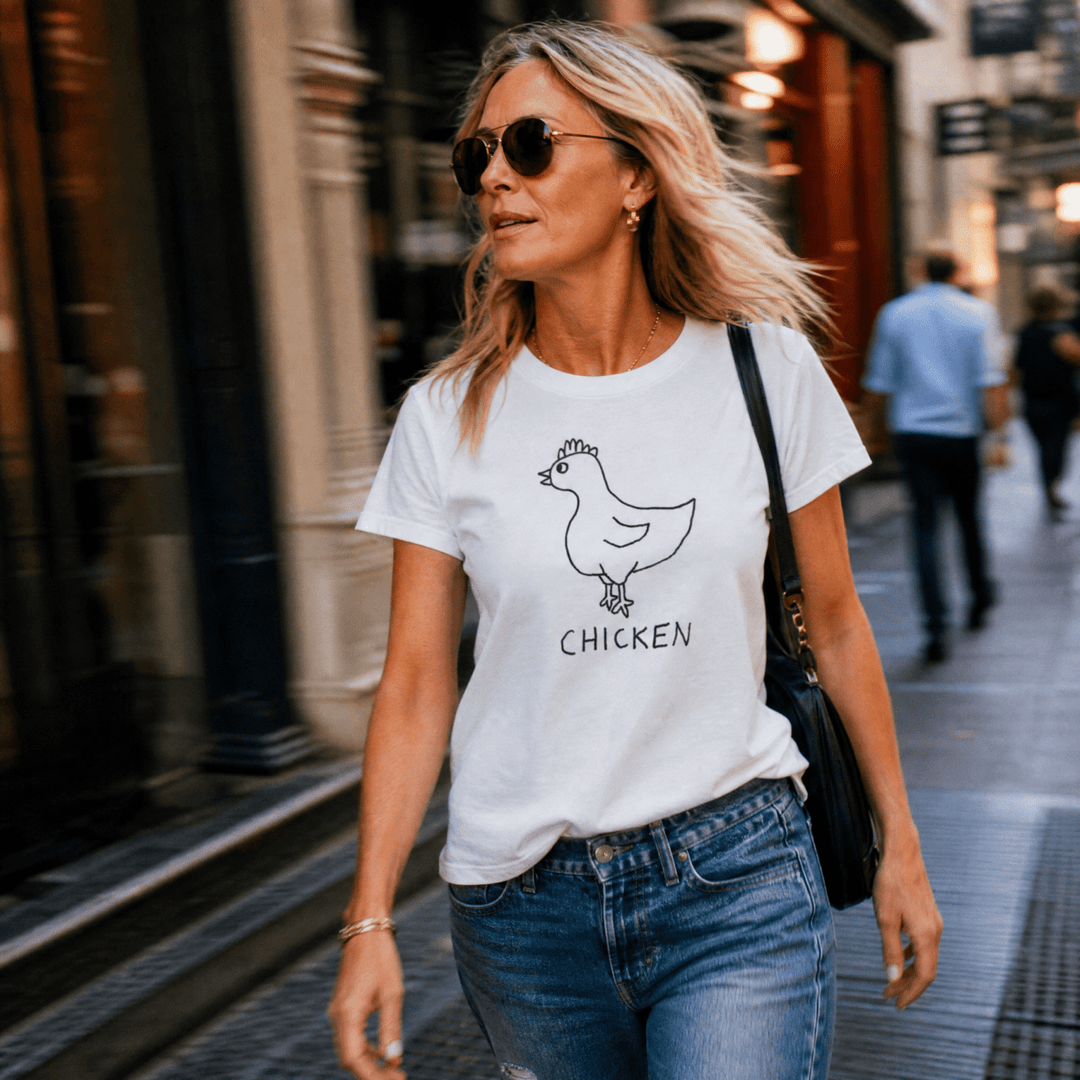Chicken - V-neck - LoFi Animal Shirts