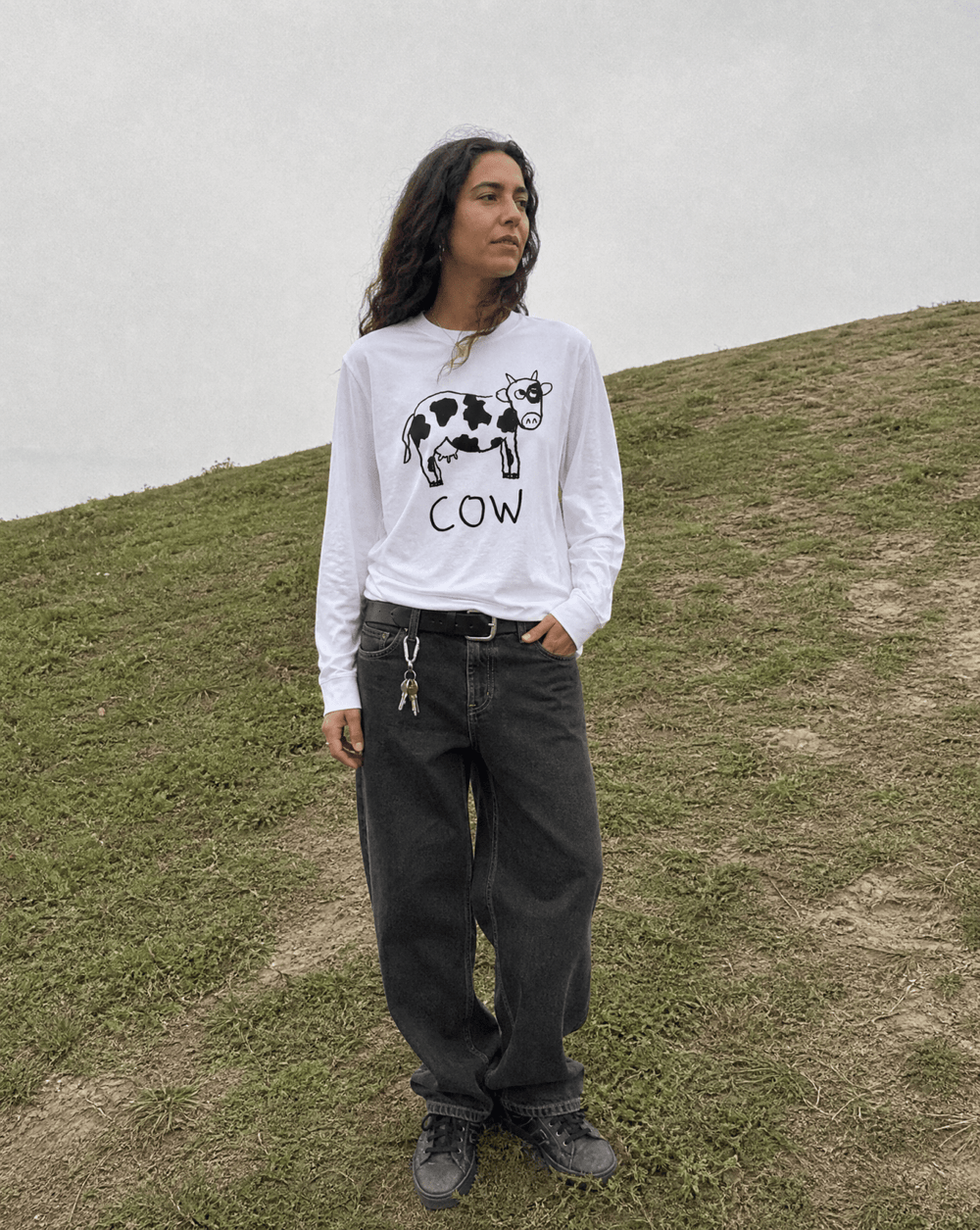 Cow - Long Sleeve Tee - LoFi Animal Shirts