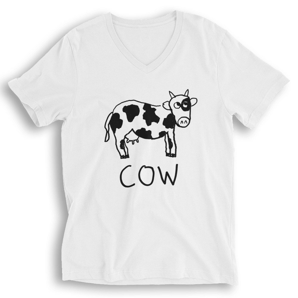 Cow - V-Neck T-Shirt - LoFi Animal Shirts