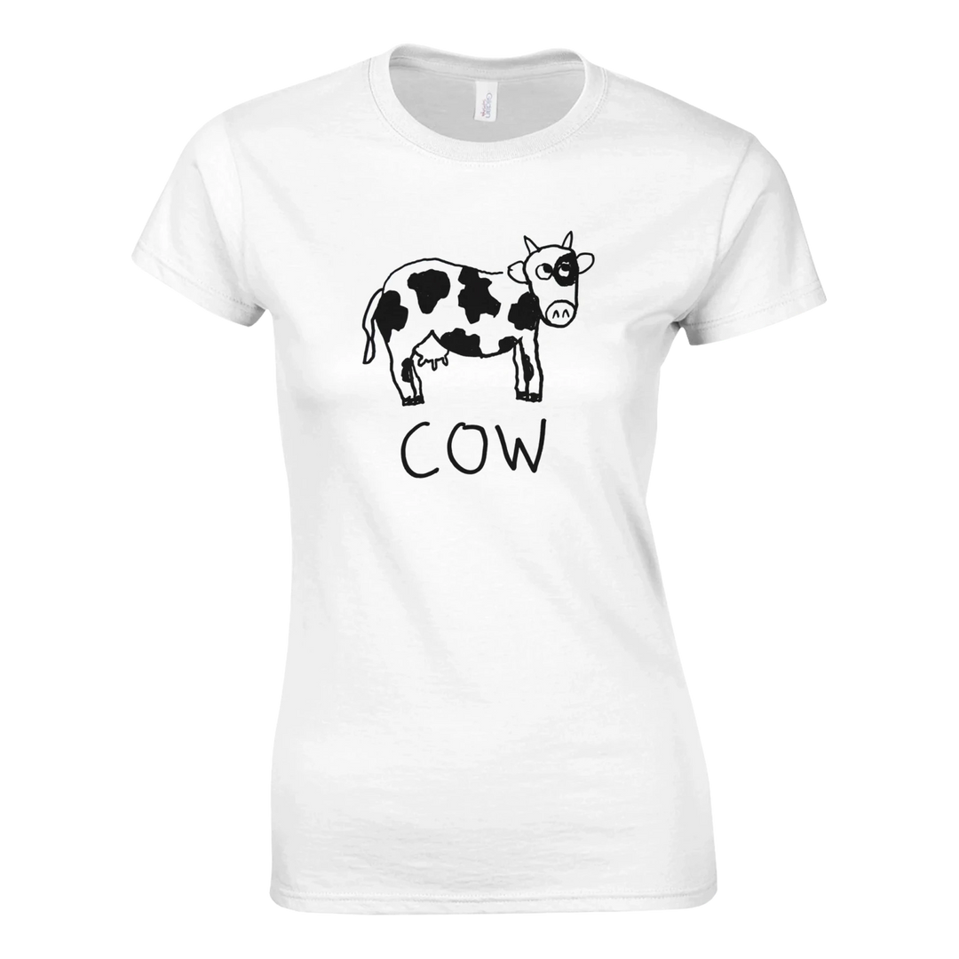 Cow - Women's Fitted Tee - LoFi Animal Shirts
