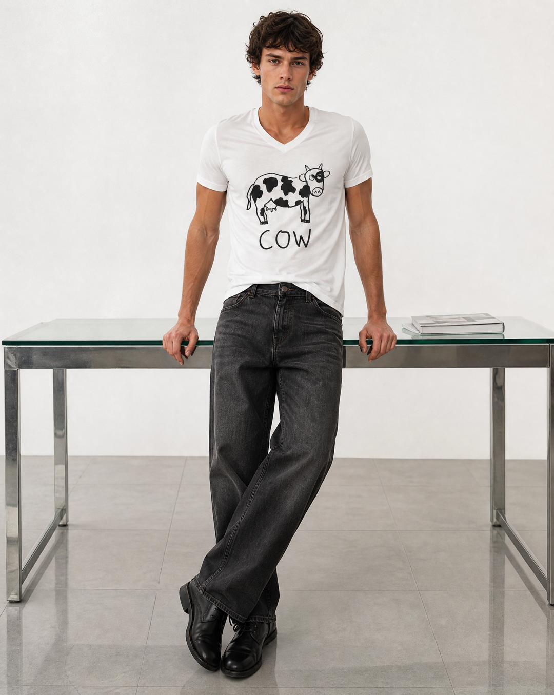 Cow - V-Neck T-Shirt
