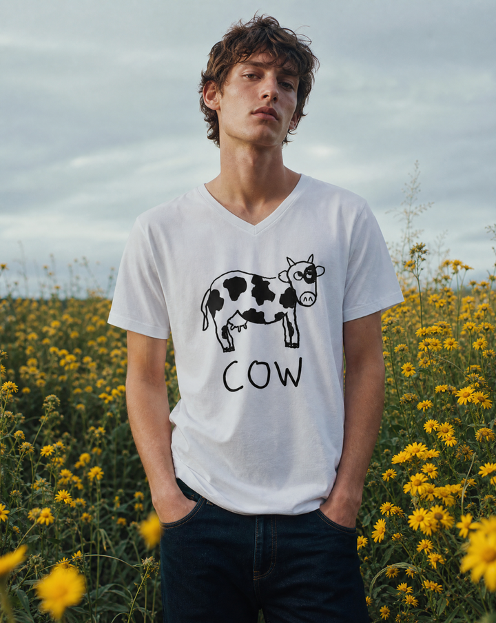 Cow - V-Neck T-Shirt