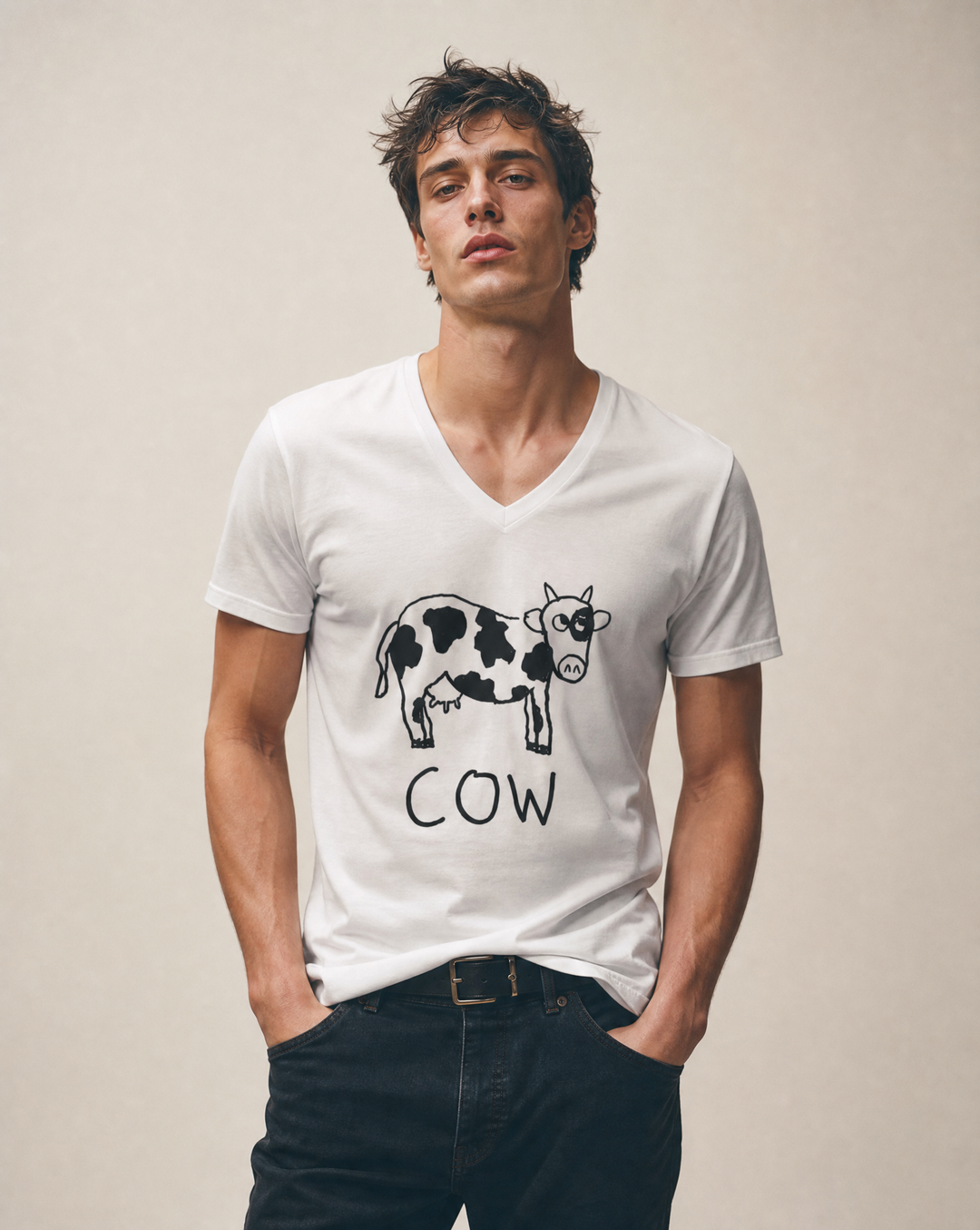 Cow - V-Neck T-Shirt