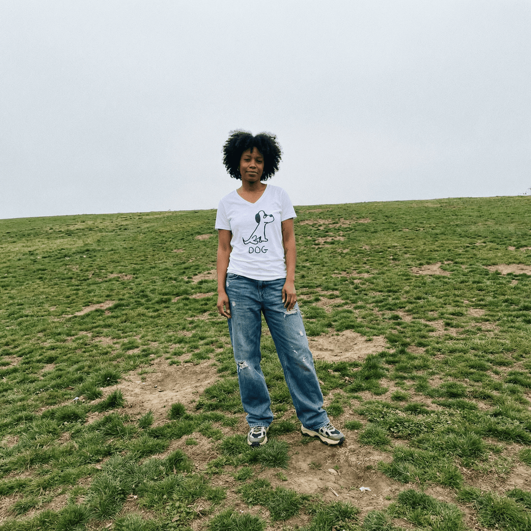 Dog - V - Neck T-Shirt - LoFi Animal Shirts