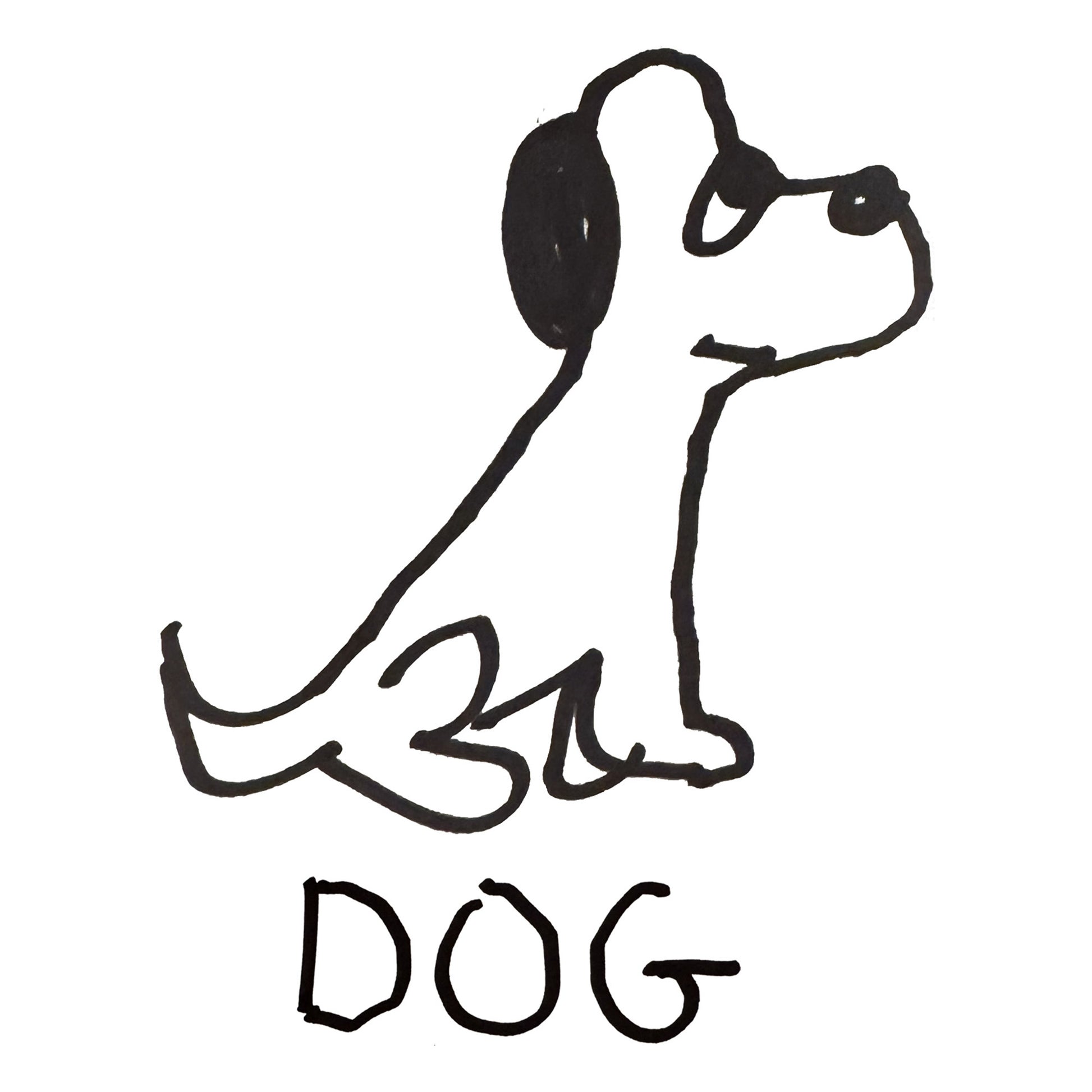 Hand-drawn dog illustration – minimalist lofi line art – LoFi Animal Shirts