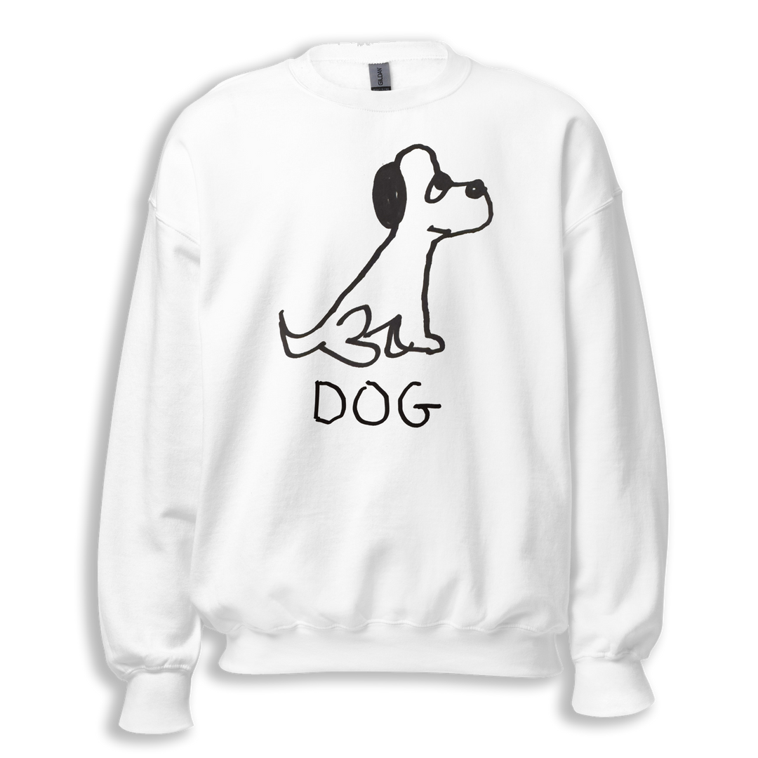 Dog crewneck sweatshirt – minimalist dog graphic – LoFi Animal Shirts