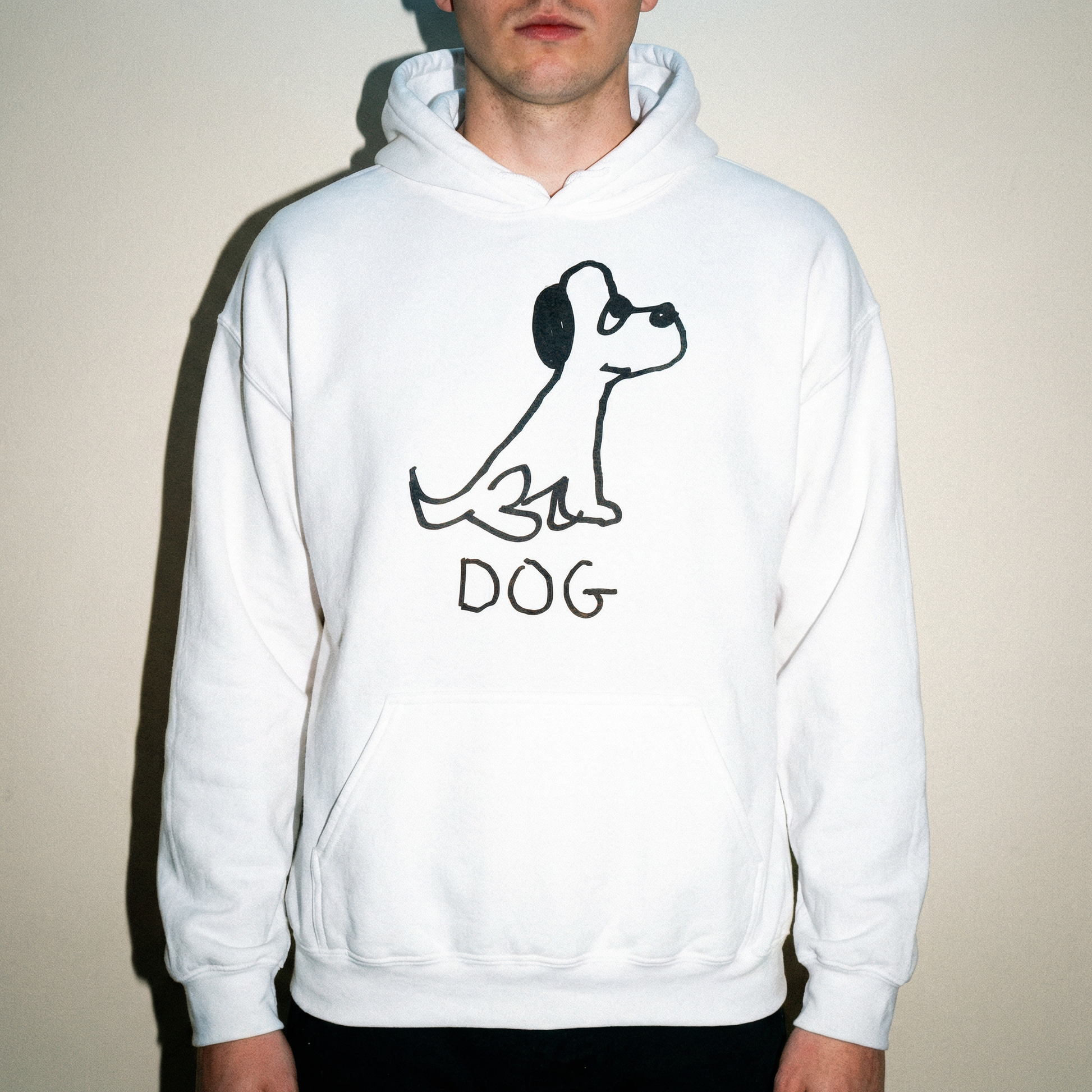 Dog hoodie – minimalist studio shot – LoFi Animal Shirts