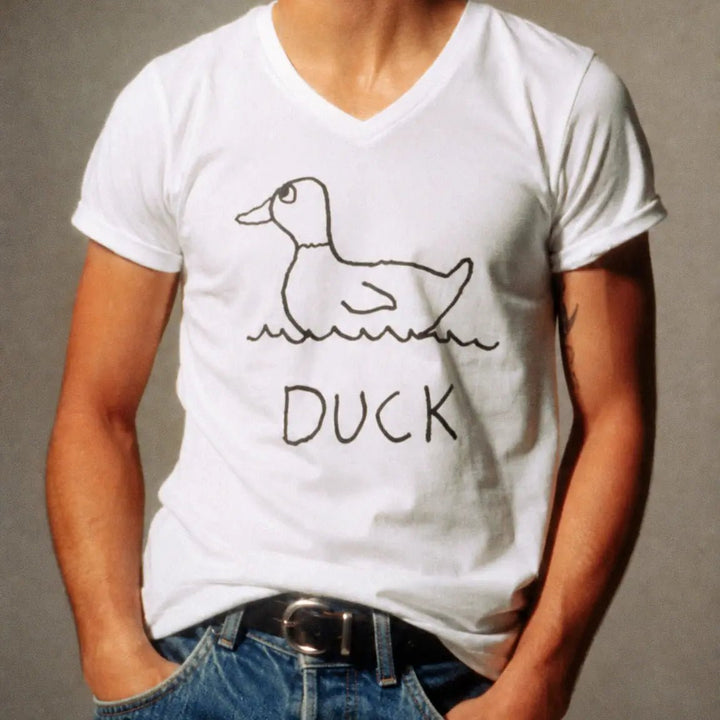 Duck - V - Neck T-Shirt - LoFi Animal Shirts