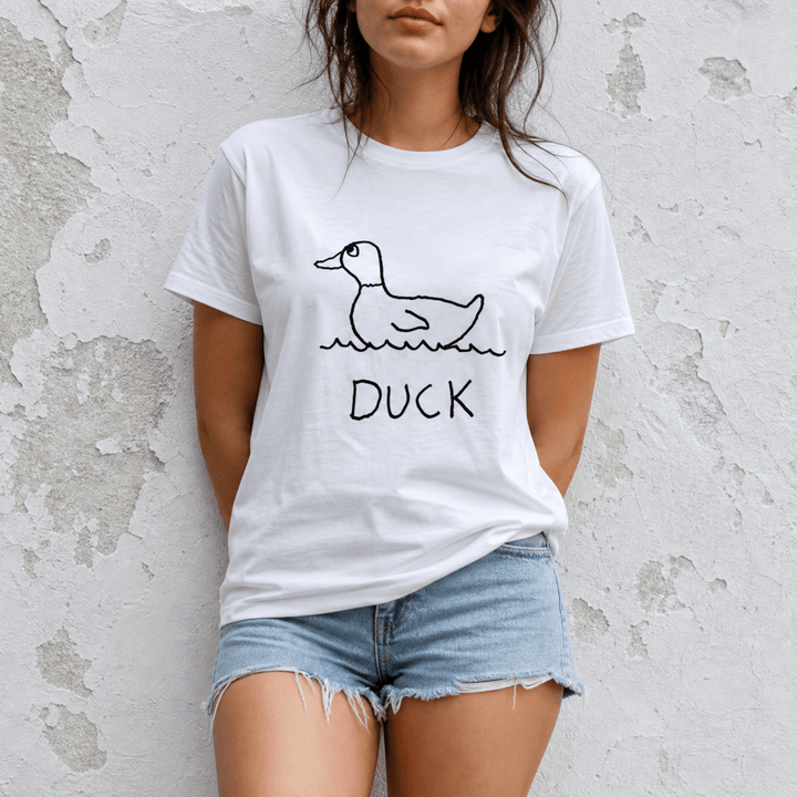 Woman street-style torso shot in a lo-fi Duck Women&