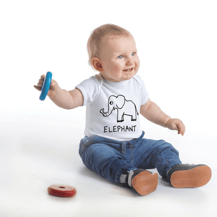 Elephant - Baby Onesie - LoFi Animal Shirts