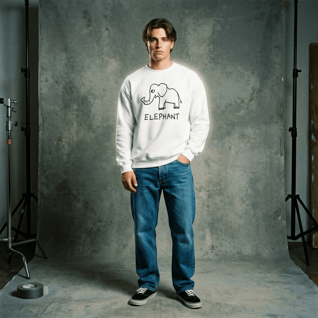 Elephant - Crewneck Sweatshirt - LoFi Animal Shirts