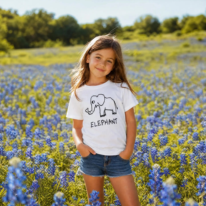 Elephant - Kids Tee - LoFi Animal Shirts