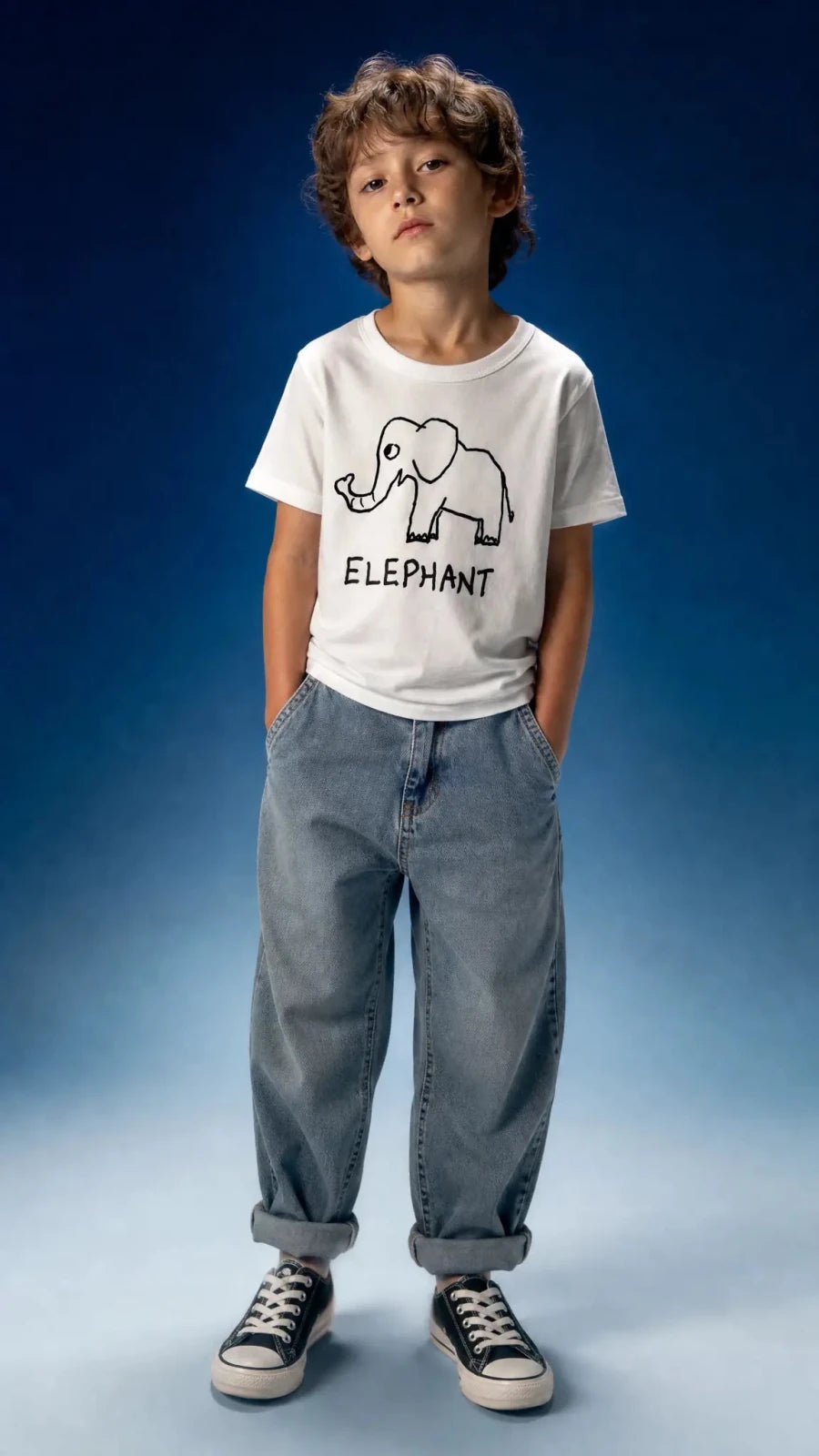 Elephant - Kids Tee - LoFi Animal Shirts