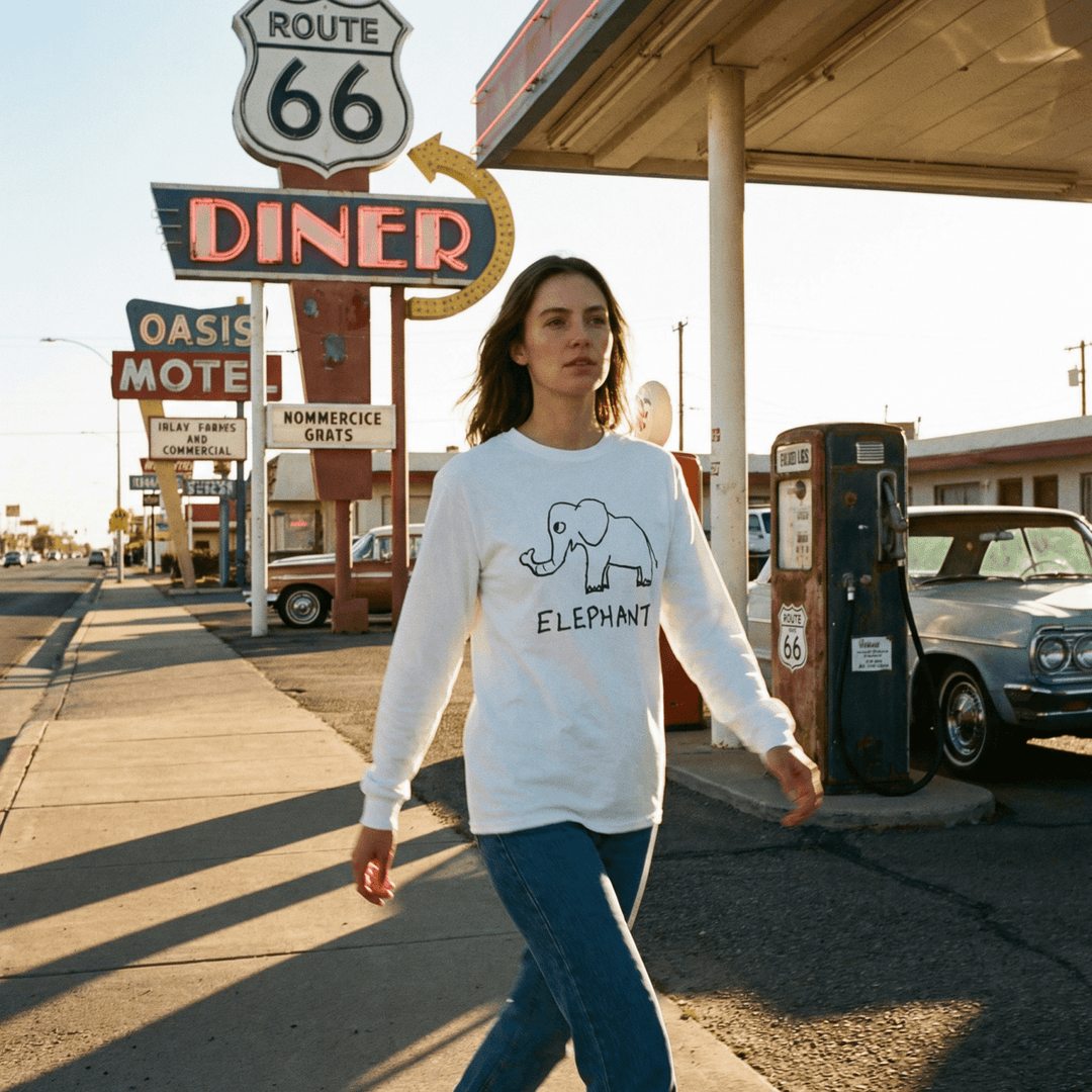 Elephant - Long Sleeve Tee - LoFi Animal Shirts