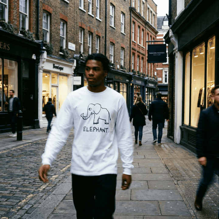 Elephant - Long Sleeve Tee - LoFi Animal Shirts