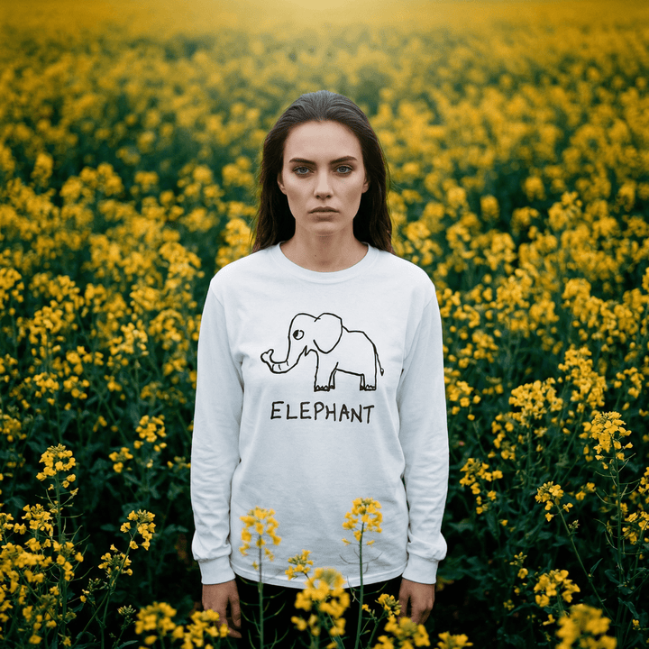 Elephant - Long Sleeve Tee - LoFi Animal Shirts
