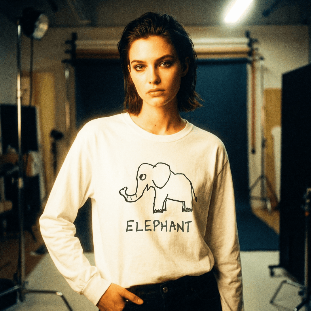 Elephant - Long Sleeve Tee - LoFi Animal Shirts