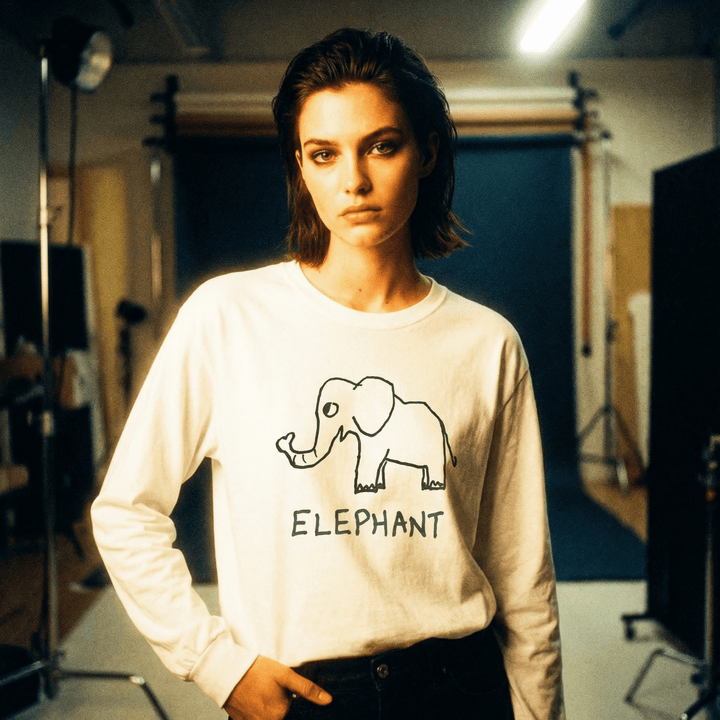 Elephant - Long Sleeve Tee - LoFi Animal Shirts