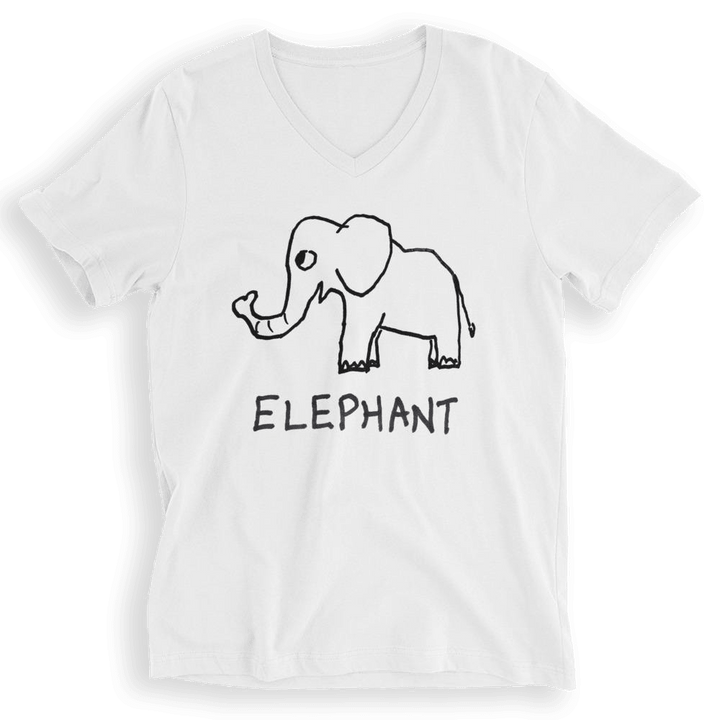 Elephant - V - Neck T-Shirt - LoFi Animal Shirts