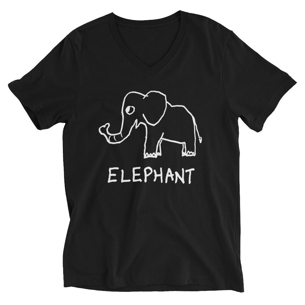 Elephant - V - Neck T-Shirt - LoFi Animal Shirts