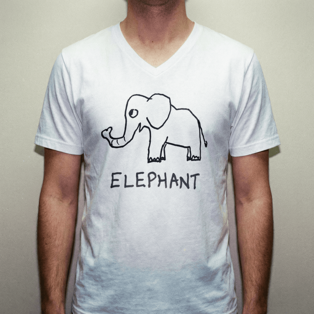 Elephant - V - Neck T-Shirt - LoFi Animal Shirts