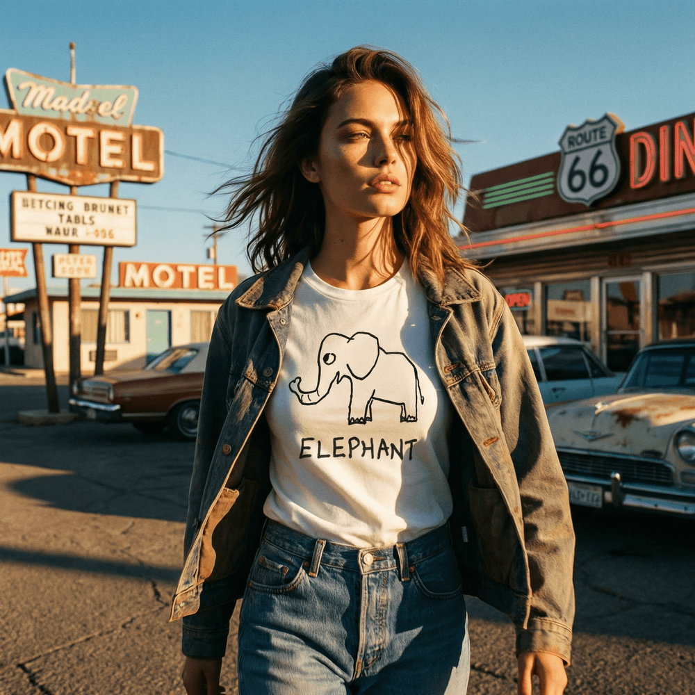 Elephant - Women's Fitted Tee - LoFi Animal Shirts