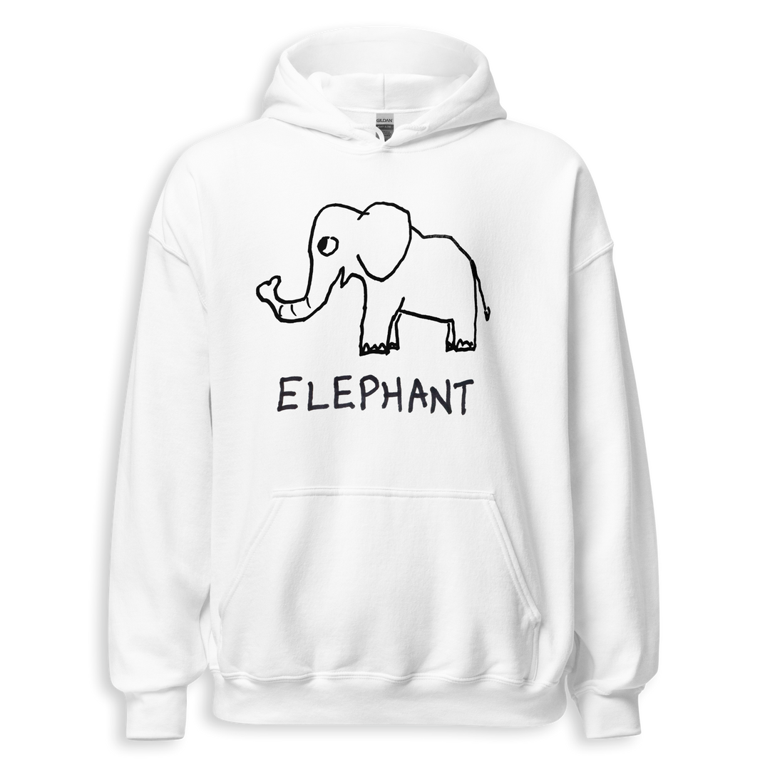 Elephant minimalist hoodie – hand-drawn lofi graphic hoodie – LoFi Animal Shirts