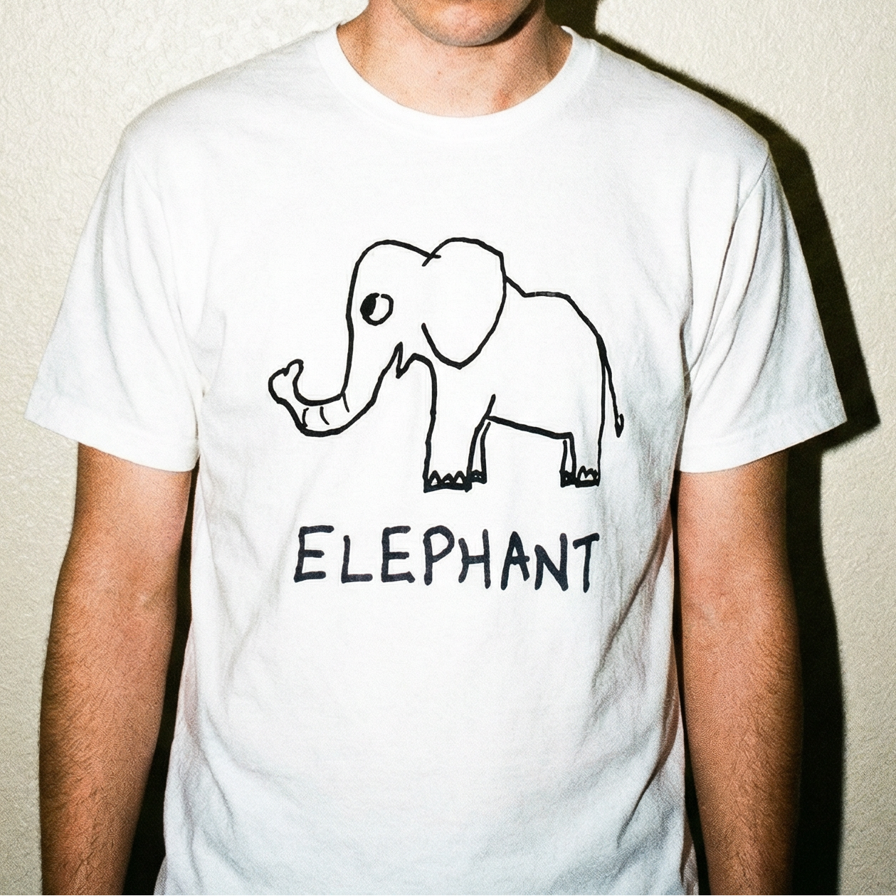 Elephant classic tee – minimalist studio shot – LoFi Animal Shirts
