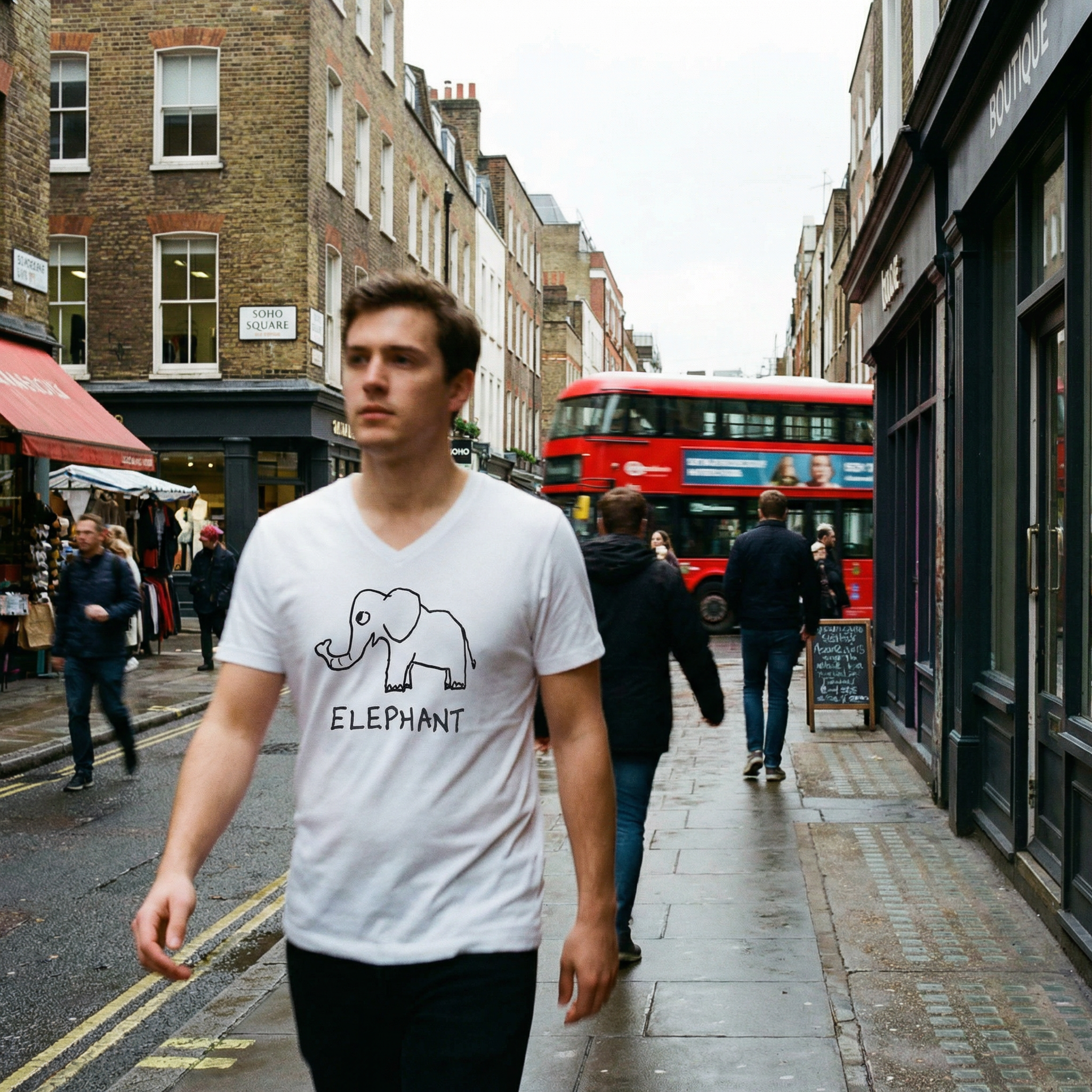 Elephant - Unisex V-neck Tee