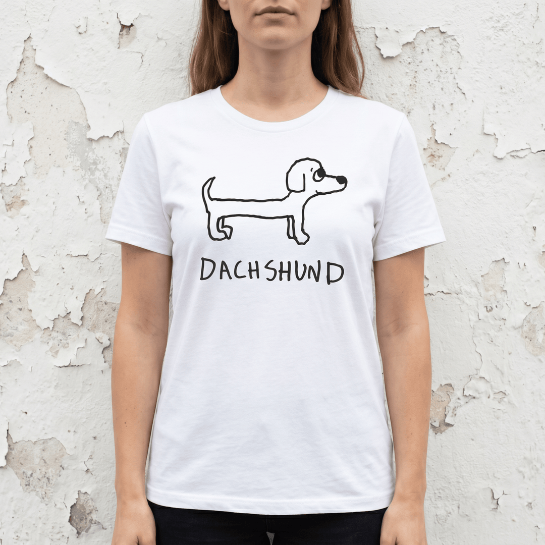 Woman street-style torso shot in a lo-fi Dachshund Women&