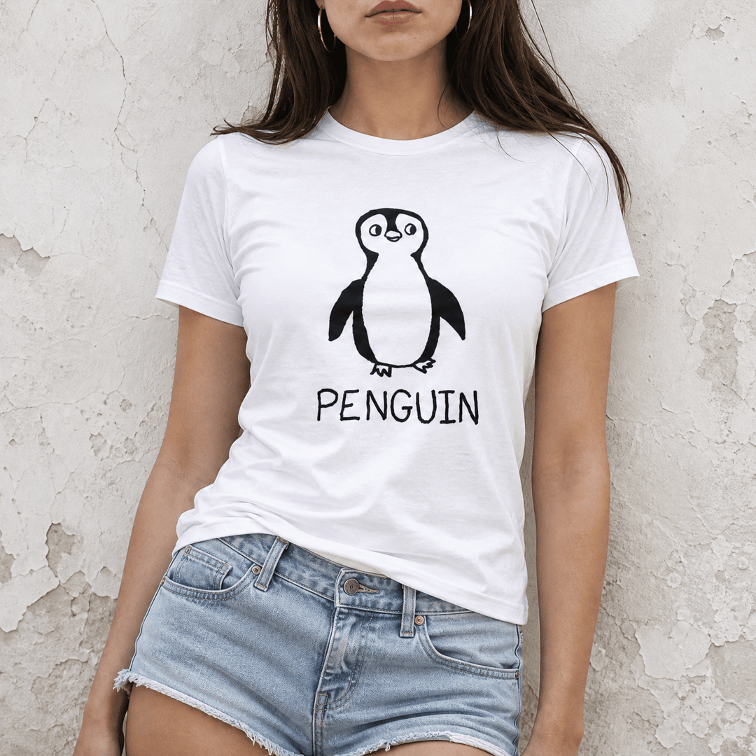 Torso shot of a woman wearing a lo-fi Penguin Women&