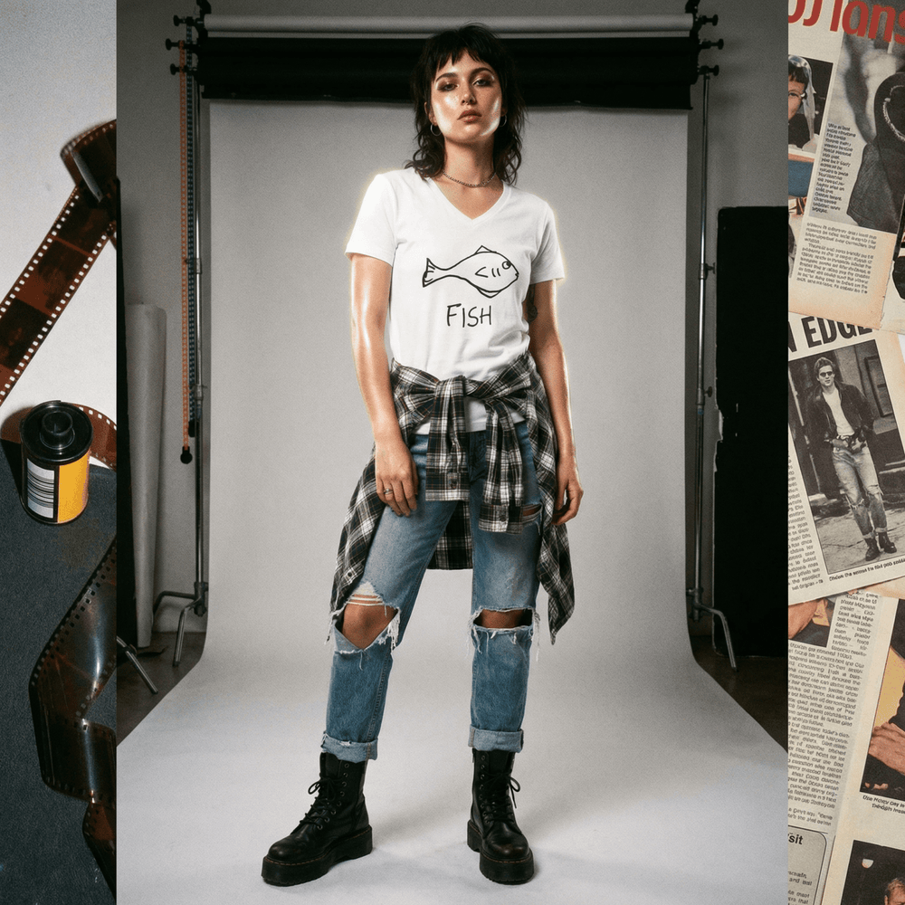 Fish - V - Neck T-Shirt - LoFi Animal Shirts