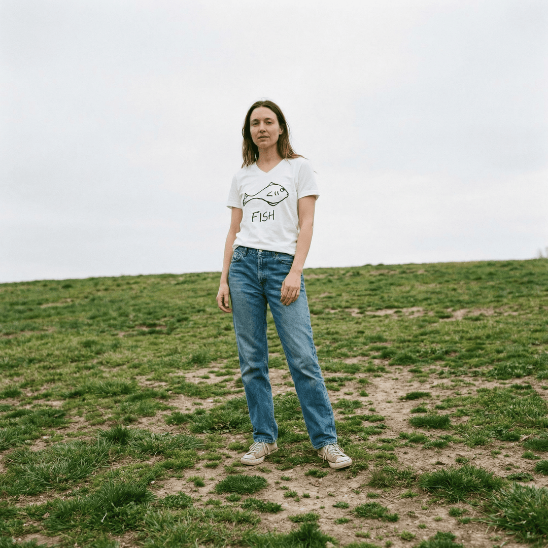 Fish - V - Neck T-Shirt - LoFi Animal Shirts
