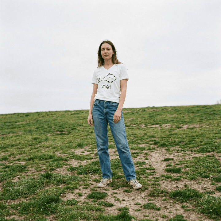 Fish - V - Neck T-Shirt - LoFi Animal Shirts