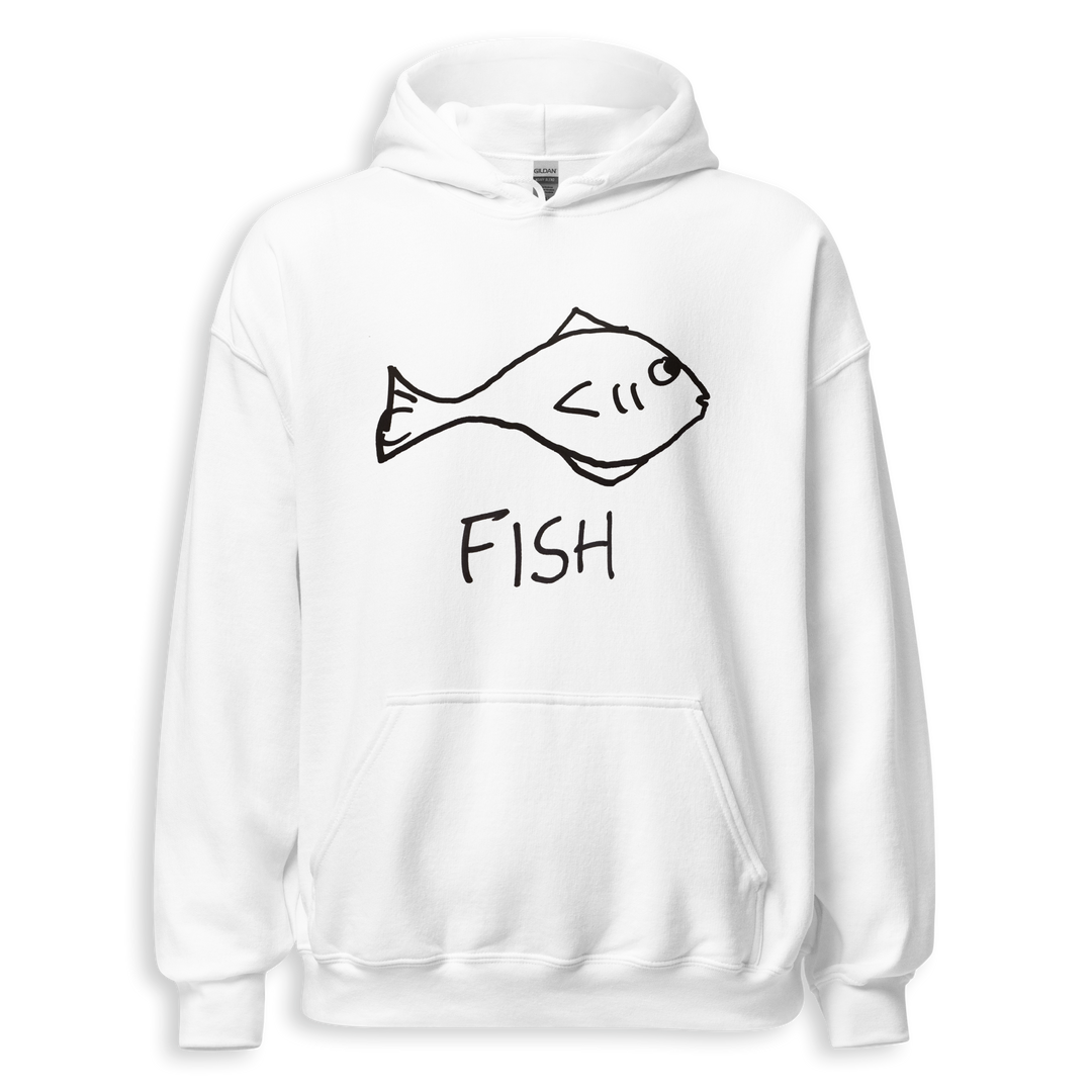 Fish minimalist hoodie – hand-drawn lofi graphic hoodie – LoFi Animal Shirts