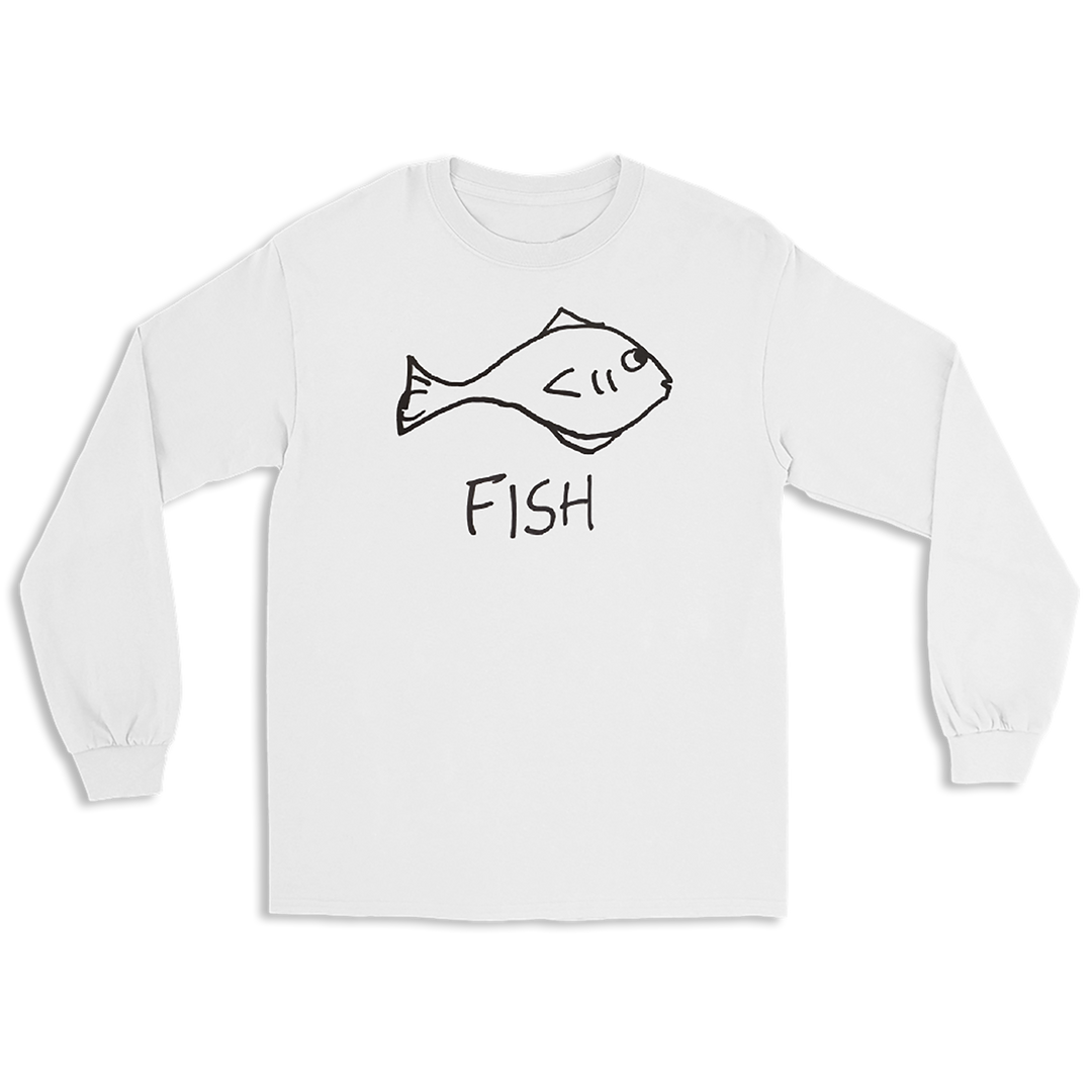 Fish long sleeve graphic tee – minimalist lofi design – LoFi Animal Shirts