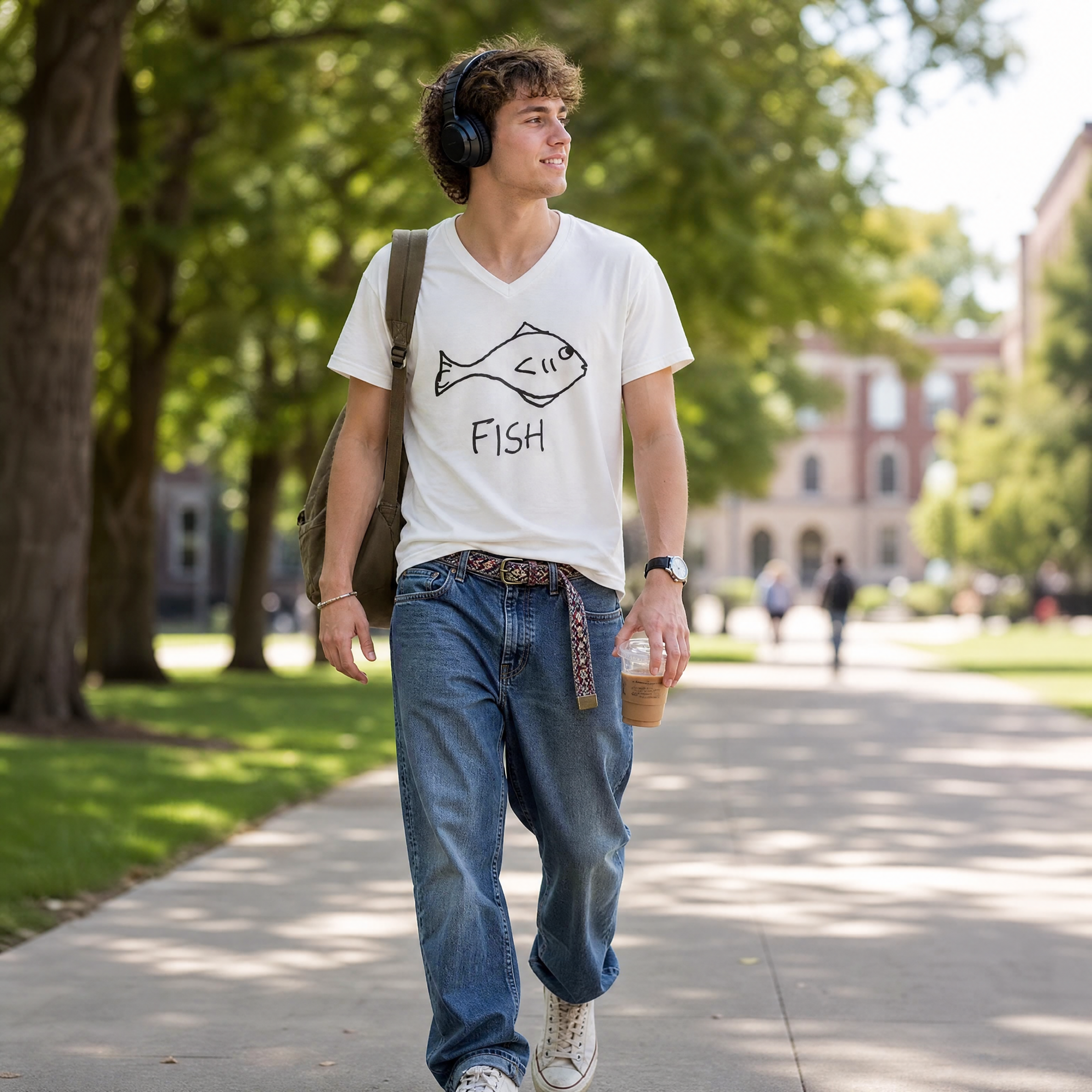 Fish - Unisex V-neck Tee