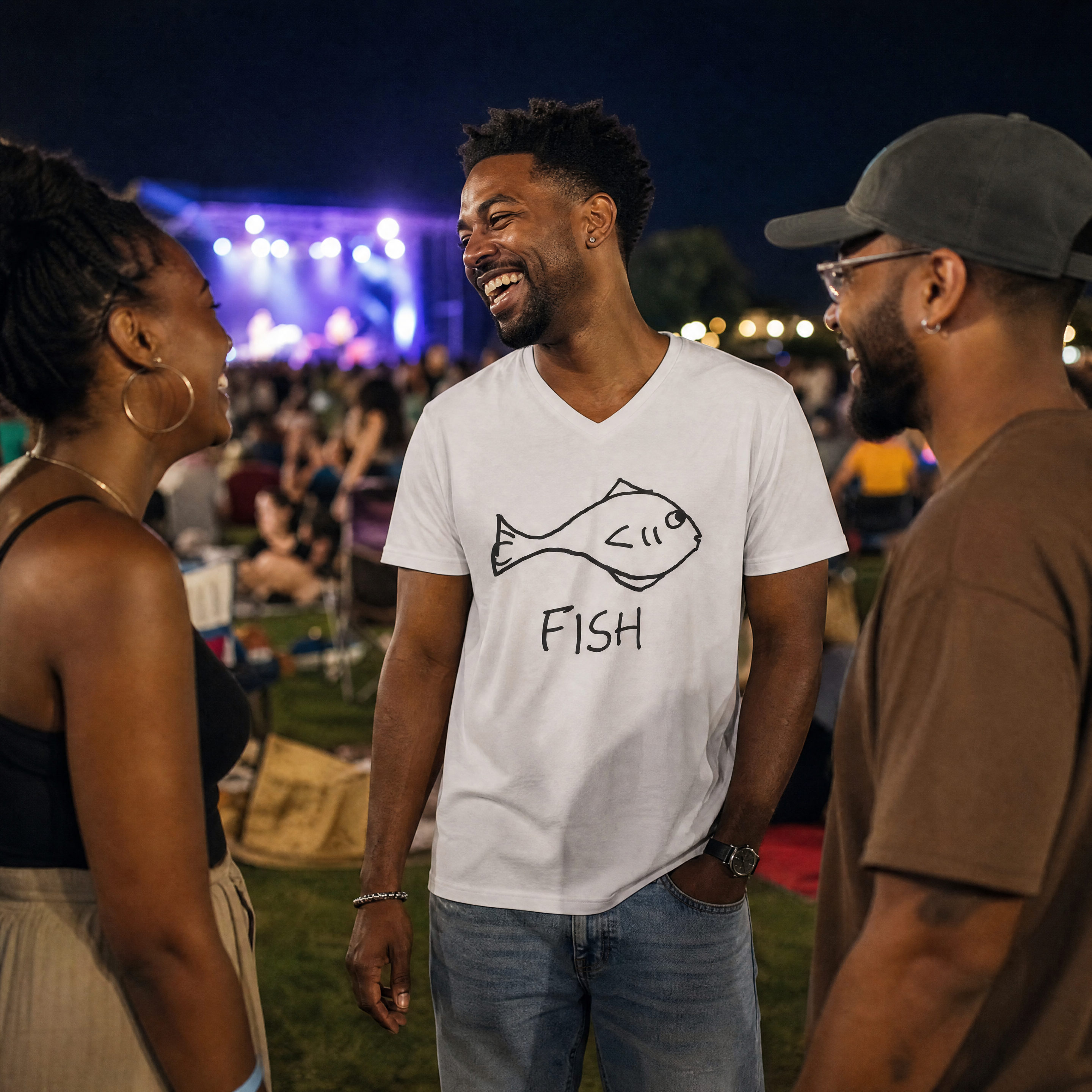 Fish - Unisex V-neck Tee