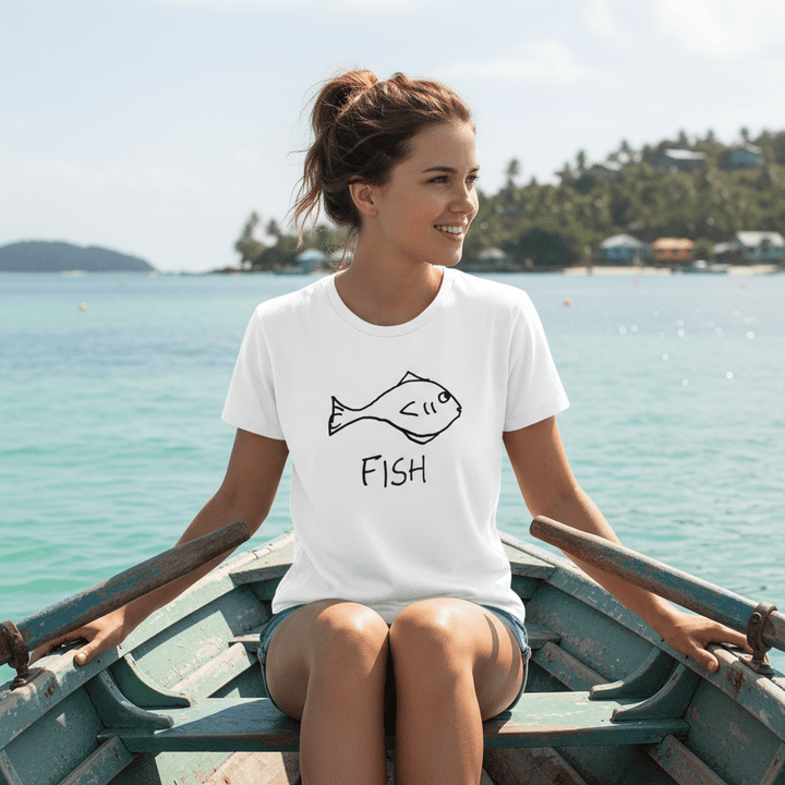 women on a boat wearing Fish women&
