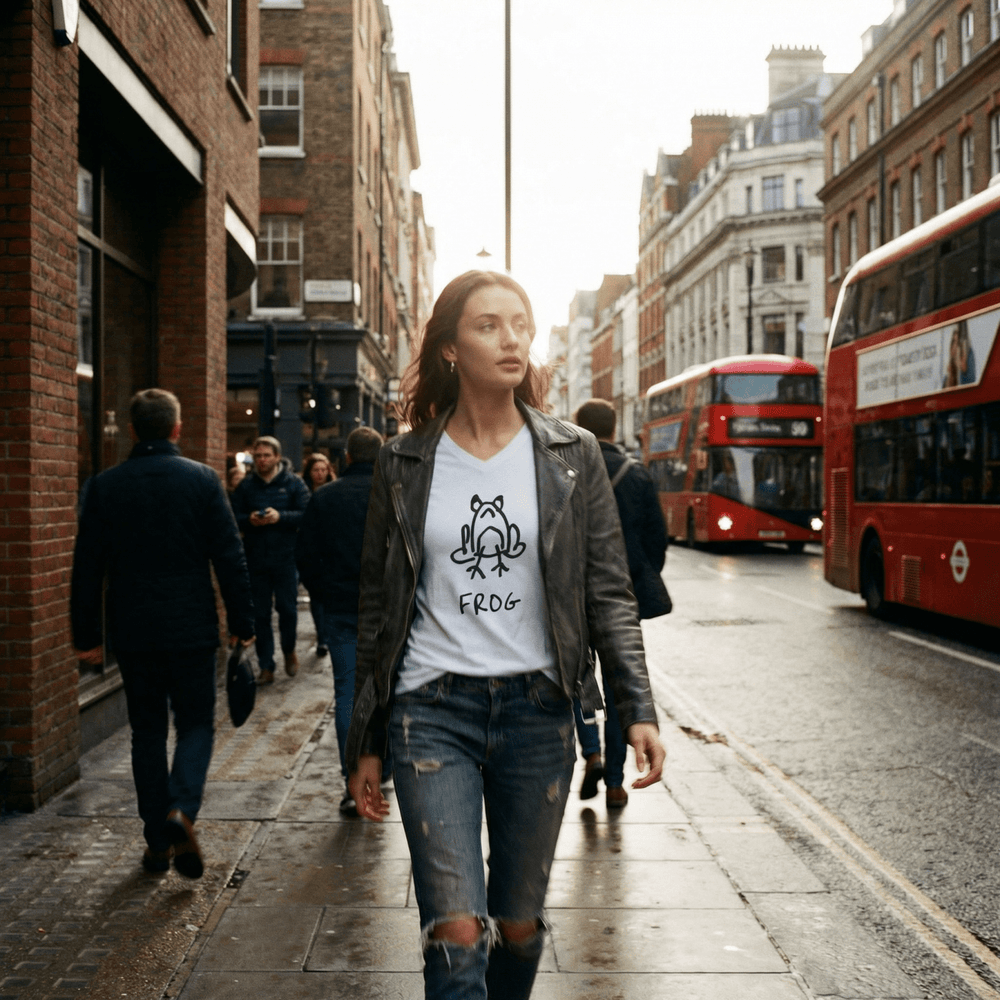 Frog - V - Neck T-Shirt - LoFi Animal Shirts